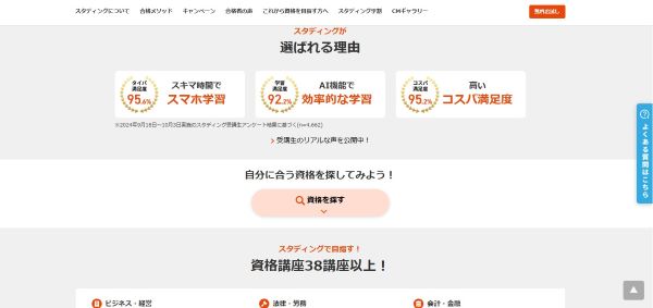 スタディング公式HPキャプチャ画像
